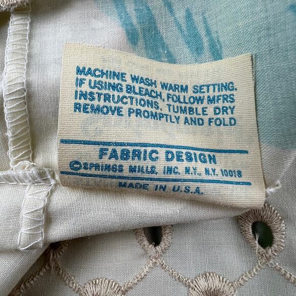 Vintage One Springmaid Standard Pillow Case Wondercale Floral Eyelet Ribbon - Picture 10 of 10